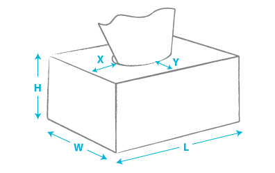 tissue box cover size